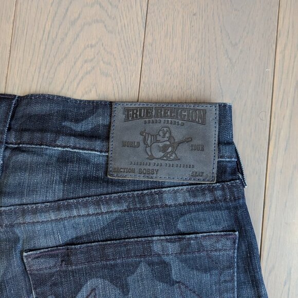 TRUE RELIGION BOBBY CAMO LASER STRAIGHT ASUM CAMOUFLAGE PANTS SIZE 34